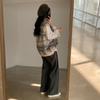 Chal de punto a cuadros retro oversize de punto para mujer, Otoño e Invierno 2026
