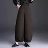 Calça Casual Lisa com Cintura Elástica, Nova Coleção Outono 2026 Feminina, Solta, Emagrecimento, Petite, Cobrindo o Quadril, Cropped