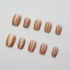 Brillo melocotón claro, color melocotón suave, estilo transparente y simple, uñas listas para usar