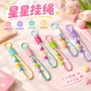 Lanyard Colorido com Contas de Estrela Sorridente Chaveiro Tecido Colorido Pingente para Bolsa Feminina Pequeno Acessório