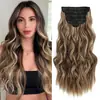 Set de Extensiones de Cabello Sintético con Pinzas 6 Piezas Exportación 13 Pinzas Peluca Larga Rizada en Stock Peluca Rizada Pieza de Cabello Ondulado