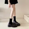Zapatos pequeños de cuero estilo británico, zapatos tipo mocasín slip-on para falda, punta redonda, nuevo estilo otoño e invierno, con suela gruesa, diseño 2026