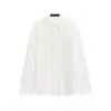 Camisa Casual de Mujer Primavera/Verano 2025 Estilo Europeo y Americano Manga Larga Color Sólido + Pantalones Rectos Color Sólido con Cordón, Estilo Urbano Único
