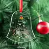 Colgantes redondos y en forma de corazón de cristal navideño, colgantes transparentes estampados, decoración esencial para el árbol de Navidad, regalos