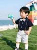 Fábrica de Origen Ropa de Verano para Niños Conjunto de Tres Piezas Peto de Manga Corta Transfronterizo Ropa para Bebés Monos Dropshipping Conjunto para Niños