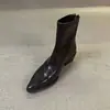 2026 Nuevas Botas Cortas Retro Simples de Tacón Grueso con Temperamento Botas de Moda para Mujer Punta Fina Cierre Trasero Elásticas Adelgazantes