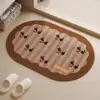 Felpudo de Baño de Dibujos Animados, Felpudo Absorbente Antideslizante de Lino para Baño, Lavamanos, Resistente a Manchas, Resistente al Desgaste, Felpudo de Fácil Cuidado