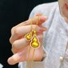 Nova Corrente de Clavícula Avançada com Pingente Pixiu em Ouro e Diamante S925 Método Antigo Chinês Estilo Igual ao de Wei Xue Pixiu Usado Empilhado
