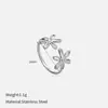 Anillo Abierto de Acero Inoxidable Transfronterizo, Anillo de Acero de Titanio que No se Desvanece, Joyería de Anillo para Dedo Índice Versátil Personalizado de Lujo Ligero de Alta Gama