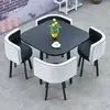 Mesa e Cadeiras Simples Modernas para Negócios e Recepção de Convidados, Mesa Redonda Pequena para Lanchonete de Chá com Leite, Mesa de Jantar