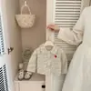 Camisa de Cuadros para Niña de Primavera y Otoño, Camisa de Manga Larga con Solapa y Pegatina de Corazón para Bebé e Infantil, Top Casual Holgado para Bebé