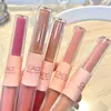 Cace Brillo Labial Doble Cara Divertido Lodo Labial Mate Espejo Fácil de Colorear Asequible Versátil para Mujer Mate Terciopelo Liso Nicho