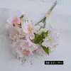 Ramo de Flores Artificiales de Flor de Cerezo de 3 Ramas para Decoración de Escenas, Flores de Melocotón Realistas de Alta Gama para Bodas, Flores Falsas