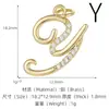 Acessórios de Pingente com Letra Manuscrita Cursiva Brilhante Cravejada com Micro Diamantes Banhado a Ouro 14K Estilo Casal Materiais para Colar Artesanal DIY