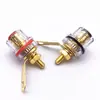 Varilla de Cobre Chapada en Oro Amplificador de Potencia Altavoz Audio 520 Transparente de Cristal Terminal de Unión Medio Enchufe Banana de 4 mm para Altavoz
