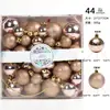 Bola de Natal Spot Transfronteiriça 3/4/5cm Caixa Colorida Quadrada Enfeite para Árvore de Natal Bola Brilhante com Glitter 44 Peças Caixa de Presente