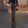 Procesamiento Personalizado Pantalones Vaqueros de Micro-bota para Mujer Primavera y Otoño Cintura de Doble Botón Bolsillos Grandes 2026 Caída Adelgazante Temperamento Casual para el Trabajo