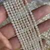 Pérolas Naturais de Água Doce Quase Redondas de 3-4mm, Cores Brancas e Mistas, Colar Pulseira DIY Econômico, Contas Soltas