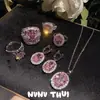 Joyería Italiana Vintage Anillo Joya de la Corona Banquete de Bodas Anillo de Zirconia Rosa Color Capullo suit