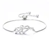 Nova Moda Coreana Pulseira Cravejada de Diamantes Pulseira Ajustável Simples de Amor Feminina Fornecimento Direto da Fábrica