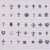 Mini acessórios para nail art em liga metálica DIY pequenos acessórios Cruz Corações Cromados âncora tridimensional acessórios de decoração de unha