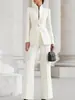 Conjunto de Dos Piezas para Mujer Europea y Americana 2026 Moda Independiente Blazer de Manga Larga Color Sólido con Bolsillo y un Botón + Pantalones de Traje Largos