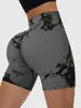 Shorts de Yoga Tie-Dye Estampados Europeos y Americanos Transfronterizos Lisos de Melocotón con Efecto Levanta Glúteos para Correr y Fitness