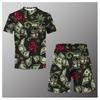 Comercio exterior verano caliente cadena gráfica impresión digital 3D holgado traje de camiseta de hombre manga corta shorts traje