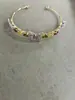 Pulsera Abierta con Lazo Ovalado y Circonita, Lujo Ligero, Gama Alta, Exquisita, Versátil, Diseño Único, Joyería de Nicho para Mujer