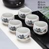 Kung Fu Pequena Xícara de Chá 6 Pacotes Cerâmica Xícara de Chá Tigela de Chá Home Master Cup Longquan Azul e Branco Porcelana Celadon Jingdezhen