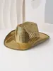 Chapéu de Cowboy Ocidental Masculino e Feminino Palco Lantejoulas Chapéu de Jazz Aba Larga Novidade Divertido Estilo Punk Festa de Feriado