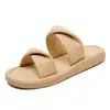 Sandalias Súper Suaves de Suela Gruesa para Mujer 2025 Verano Nuevo Estilo Planas de Una Tira Tendencia Calzado Romano de Playa para Mujer