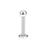 Transfronterizo 12 piezas labio uña acero inoxidable acrílico varilla blanda joyería para perforación incrustaciones de diamante mate bola Shambhala plata
