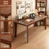 Escritorio de Computadora Doble para el Hogar con Patas de Madera Maciza Mesa de Estudio para Llevar a la Sala de Estar Escritorio Simple Grande Largo Banco de Trabajo Escritorio de Oficina