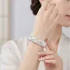 Pulsera de Plata de Ley Flor de Peonía Guoxiang Plata Fina 9999 Pulsera de Plata Maciza Regalo del Día de la Madre para Mamá Personas Mayores