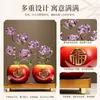 Árvore de Cristal Aura Roxa Ornamento de Maçã para Paz, Alegria e Felicidade, Novo Estilo Chinês para Decoração de Sala de Estar, Hall de Entrada e Bar, Presente de Alto Padrão