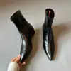 Botas Delgadas para el Trabajo que Aumentan la Altura ~ 4.5cm Punta Fina Piel Suave Botas Elásticas con Cierre Trasero Botas de Cuña Piel de Oveja Suave Nueva