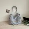 2026 Bolso Tote Texturizado Simple de Moda Nueva Gran Capacidad Estilo Coreano Bolso de Mezclilla de Nicho Bolso de Hombro para Viaje Diario de Mujer