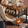 Estante de Almacenamiento para Cafetera de Escritorio Estante Lateral Extraíble para Encimera Caja de Almacenamiento para Tazas de Agua Estante de Exhibición para Tetera y Juego de Té para el Hogar