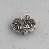 Anillo doble de plata de ley S925 con diseño de peonía Ruyi de Golden Deer King, colgante de plata con cuerda trenzada artesanal, accesorios con cinco palabras Fu