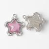 Pingente de estrela de cinco pontas simples com incrustação de pérola em resina de liga para pingente de colar pulseira DIY acessórios