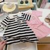 Vestido de Verano para Niñas Vestido de Verano Infantil Corte A Vestido Delgado de Rayas a la Moda para Niños Pequeños
