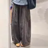 Pantalones blancos de sarga de alta densidad con cintura 3D y caída, talla grande, adelgazantes, corte holgado, pantalones anchos casuales para el trabajo