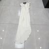Sur Petróleo Europa y América Vietnam Nicho Satín Espalda Descubierta Delgado Dobladillo Irregular Vestido Vestido de Verano