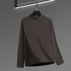 Camiseta de Felpa Doble Cara de Manga Larga Transfronteriza Otoño e Invierno con Felpa Adicional Gruesa Cálida Capa Interior Cuello Medio Ropa de Otoño para Hombres y Mujeres Camiseta Base