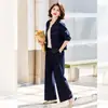 Traje de Mezclilla de Moda para Mujer 2026 Primavera y Otoño Nuevo Conjunto de Dos Piezas de Chaqueta Corta de Mezclilla Juvenil y Pantalones de Pierna Ancha de Cintura Alta