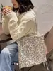 51153 Blanco Plateado Casual Estampado de Leopardo Bolso de Hombro para Mujer Otoño e Invierno 2025 Nuevo Moda para Ir al Trabajo Lona de Gran Capacidad
