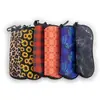 Caixa de bolsa para óculos portátil externa material de mergulho bolsa para óculos estampada à prova d'água com zíper anti-queda bolsa de armazenamento para óculos