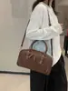 Bolsa de Ombro de Couro Bovino de Primeira Camada para Mulheres, Grande Capacidade, Bolsa de Compras Europeia e Americana da Moda, Bolsa Grande de Couro Genuíno Macio
