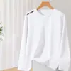 Camiseta de manga larga para hombre, capa interior de otoño, camiseta base elástica de corte holgado para hombre, camiseta estampada estilo coreano ins